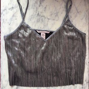 Victoria's Secret Metallic Silver Cropped Cami